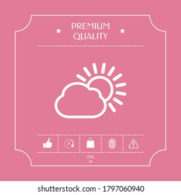 Sun cloud line icon. Graphic elements for your design