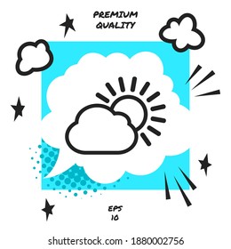 Sun cloud line icon. Graphic elements for your design