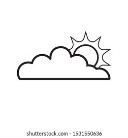 sun and cloud logo isolated on white background, simple sun and cloud simple vector, sun and cloud symbol for web illustration 2