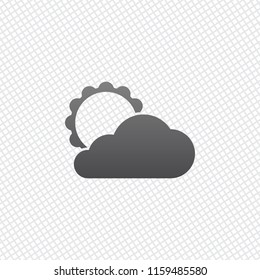 sun and cloud. On grid background