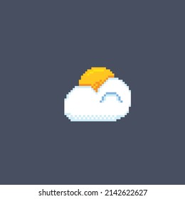 sun and cloud in pixel style