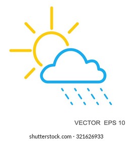 Sun Cloud Rain icon with EPS10.
