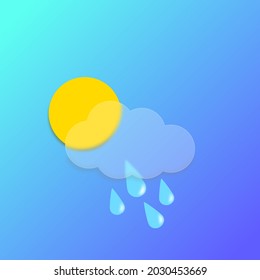 nubes solares e infografías lluviosas con estilo de vidrio