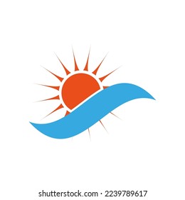 Sun cloud ribbon. Holiday poster. Business banner. Discount promotion. Vector illustration. Stock image.