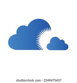 Sun with cloud simple flat design