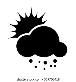 sun, cloud, snow, weather flat black icons set  
