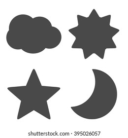 Sun / Cloud / Star / Month. Icons. Vector illustration.