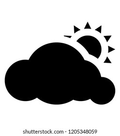 
Sun and cloud together showing the icon of weather 
