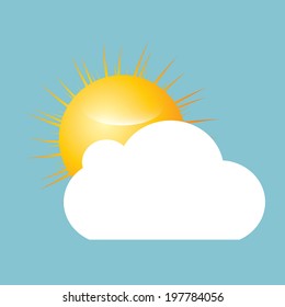 Sun with cloud vector 