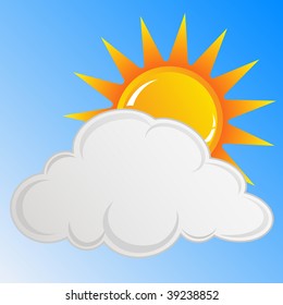 Sun and cloud Vector