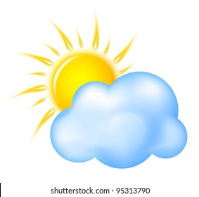 Sun with cloud vector