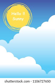 The sun and cloud vector background 