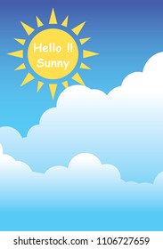 The sun and cloud vector background 