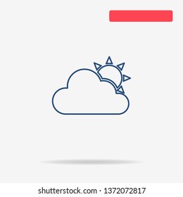 Sun with cloud. Vector concept illustration for design.