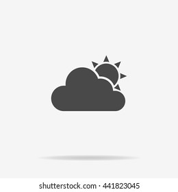 Sun with cloud. Vector concept illustration for design.