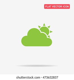 Sun with cloud. Vector concept illustration for design.