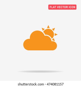 Sun with cloud. Vector concept illustration for design.