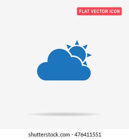 Sun with cloud. Vector concept illustration for design.