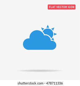 Sun with cloud. Vector concept illustration for design.
