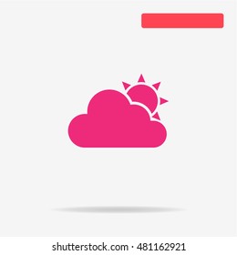 Sun with cloud. Vector concept illustration for design.