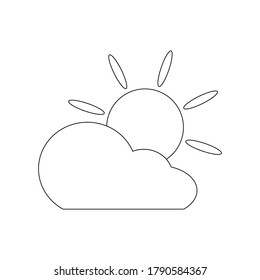 Sun and cloud vector design for icon and clip art