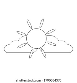 Sun and cloud vector design for icon and clip art