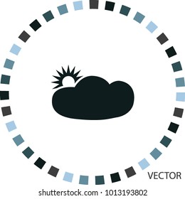 Sun and cloud, vector icon