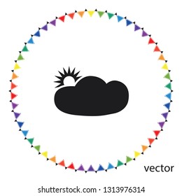 Sun and cloud, vector icon