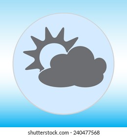 Sun and cloud vector icon