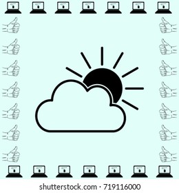 Sun and the cloud vector icon