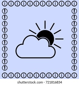 Sun and the cloud vector icon