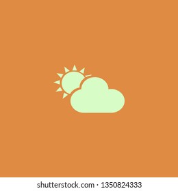 sun and cloud vector icon. flat design