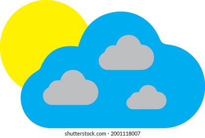 sun and cloud vector icon flat design