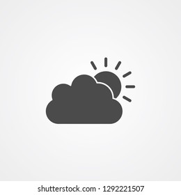 Sun and cloud vector icon sign symbol
