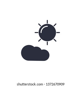 Sun and cloud vector icon weather symbol. Modern simple flat vector illustration for web site or mobile app