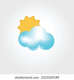 sun and cloud vector image