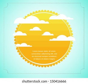Sun with cloud vector infograhics