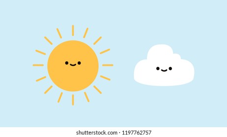 Sun and Cloud vector. wallpaper.