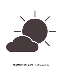 sun cloud weather climate summer day vector illustration silhouette style icon