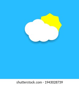 Sun and cloud or weather colored line icon. Trendy cartoon flat style isolated symbol, can be used for: illustration, minimalistic, logo, mobile, app, emblem, design, web, site, ui, ux. Vector EPS 10