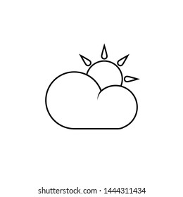 Sun and cloud weather icon isolated on white background. Vector Illustration
