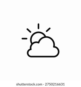sun cloud weather icon sign vector