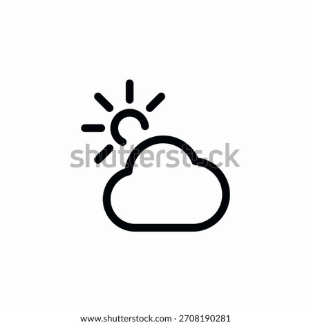 sun cloud weather icon sign vector