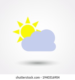 Sun cloud weather icon. Vector