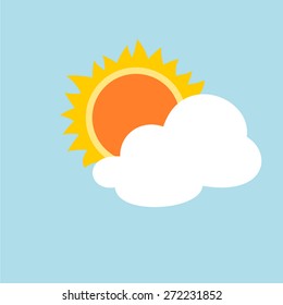 The Sun And Cloud Weather  Icon.vector