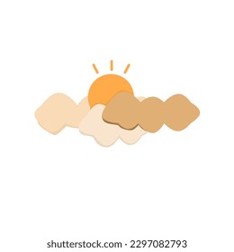 Sun and cloud weather illustration