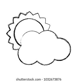 Sun and cloud weather symbol