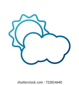 Sun and cloud weather symbol