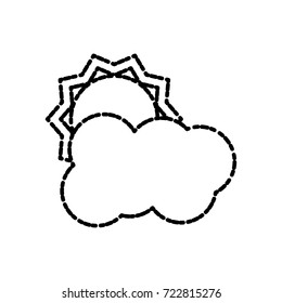 Sun and cloud weather symbol
