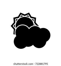 Sun and cloud weather symbol